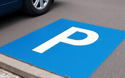 Eine blaue Parkzone in einer Schweizer Stadt.